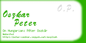 oszkar peter business card